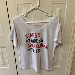Chillionaire Stars & Stripes Women’s White T-Shirt, Size Small